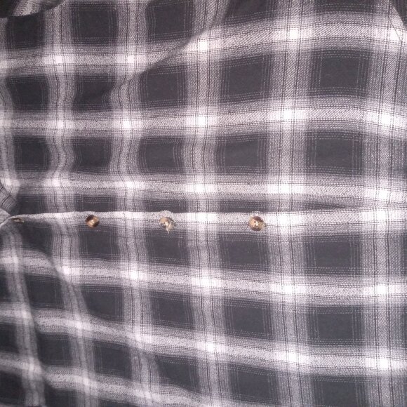 90s Vintage ShadowCheck Grunge Era cobain style Flannel with Hood - Picture 3 of 3